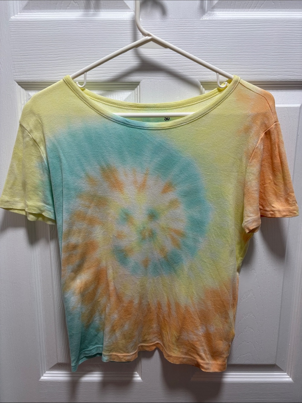 SO Pastel Tie-Dye Short Sleeve Tee - Yellow, Blue & Orange
